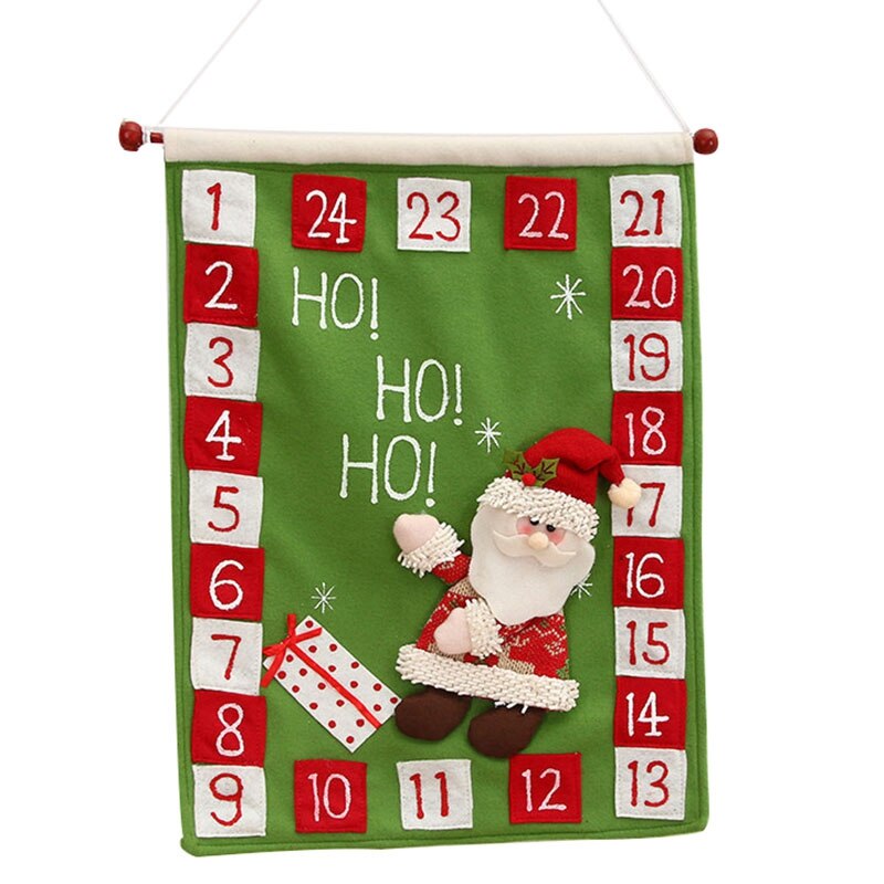 Calendários do advento decorações de natal papai noel calendário hotel lobby família pingente: Green