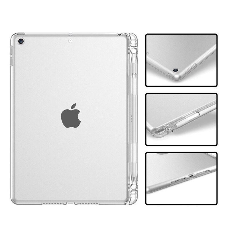 Case Voor Ipad 9th 10.2 Tpu Transparant Siliconen Shockproof Cover Voor Apple Ipad 10.2 7th 8th Gen back Case