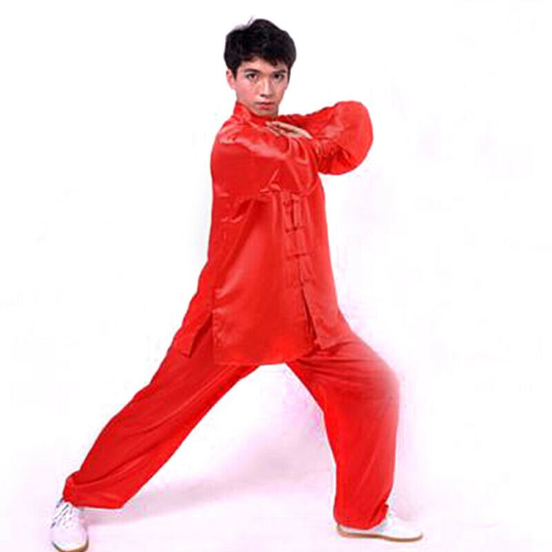 Tai chi præstationstøj unisex kampsport uniform kung fu dragt kostume: Rød / Xxl