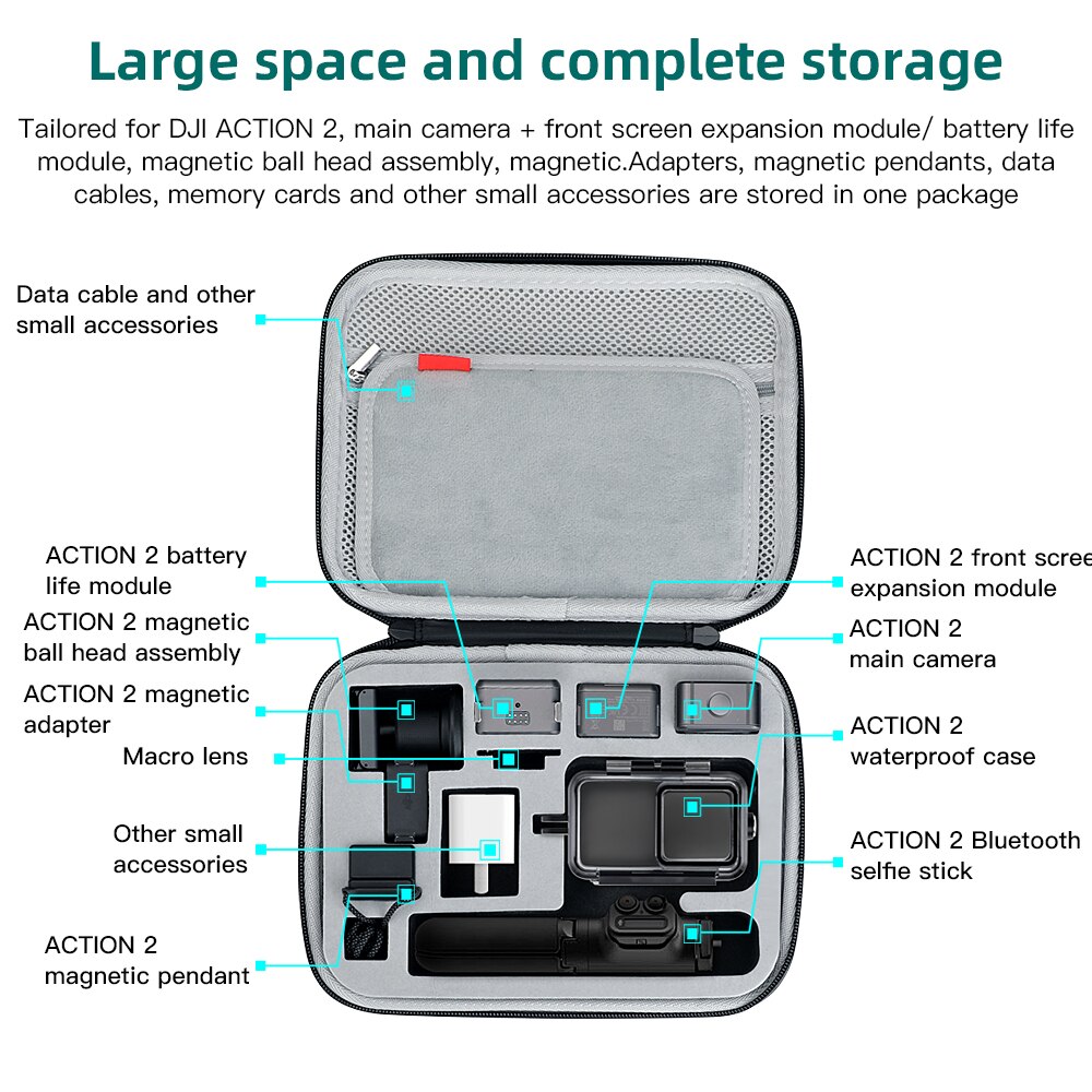 DJI – sac étanche pour Action 2, sac de rangement Portable, étui de transport pour DJI Osmo Action 2, accessoires de caméra de sport, en Stock