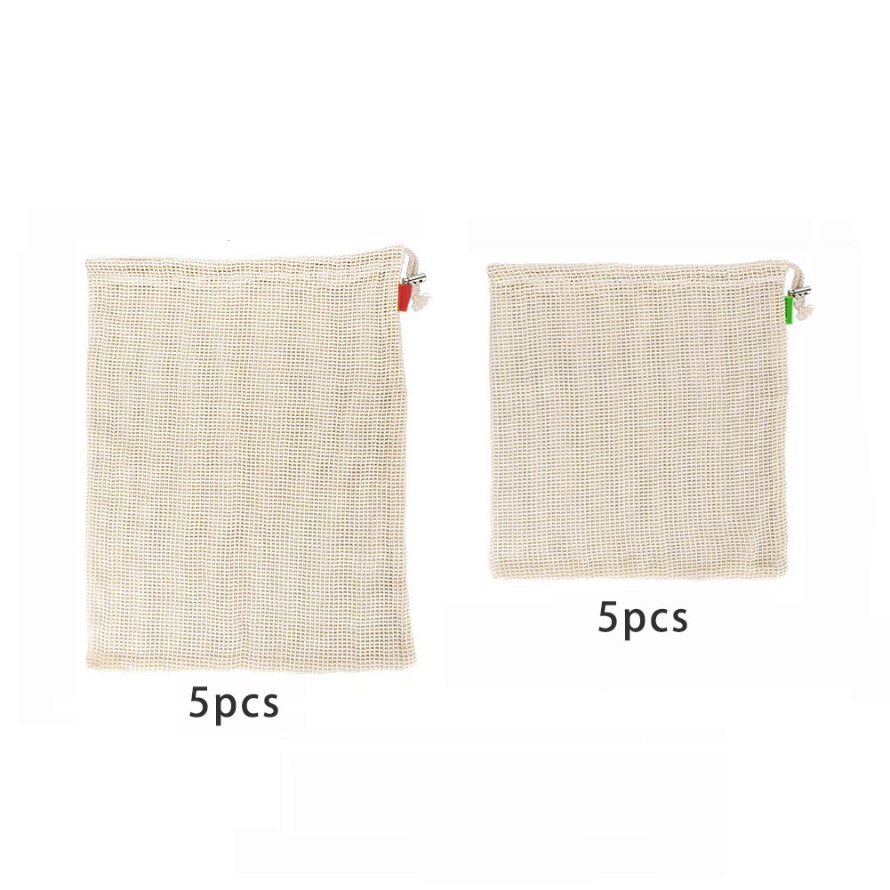 9/12pcs vegetable fruit bag,storage bag Reusable Produce Bags,Eco-Friendly,100% Organic Cotton Mesh Bags,Bio-degradable Kitchen: 5M 5L 10PCS