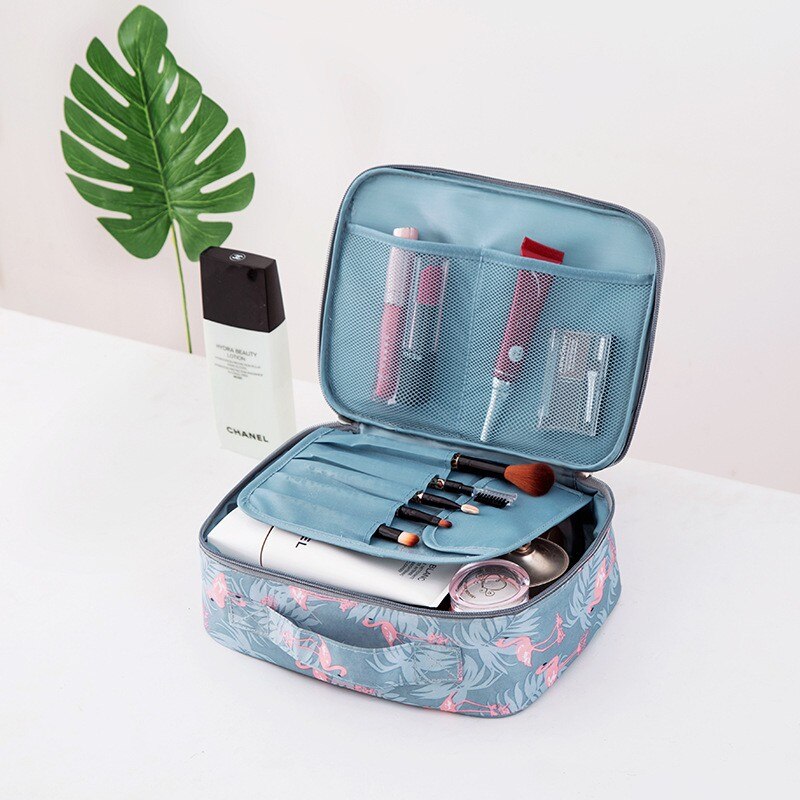 SAFEBET Brand Flamingo Women Cosmetic Bag Organizer Toiletry Kits Necessity Travel Big capacity Waterproof Portable Makeup Bag: A1