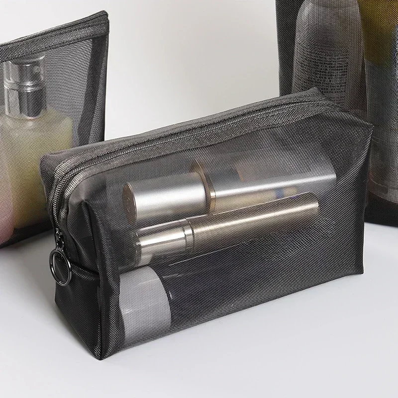 1pc Frauen Reisen Kosmetik Tasche transparent Gittergewebe machen-hoch fallen Organizer Lagerung Beutel lässig Reißverschluss machen-hoch Kulturbeutel Waschen Taschen