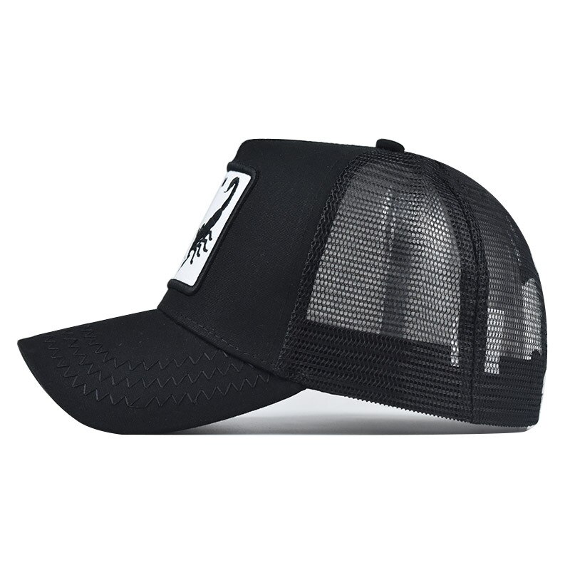 Schorpioen dier mesh geborduurd honkbalpet mannen en vrouwen pet hiphop pet