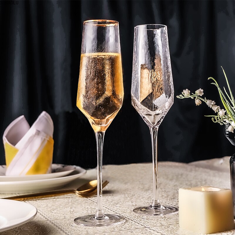 Glas vinglas hem hammad bägare rött vinglas diamant champagne glas vinglas