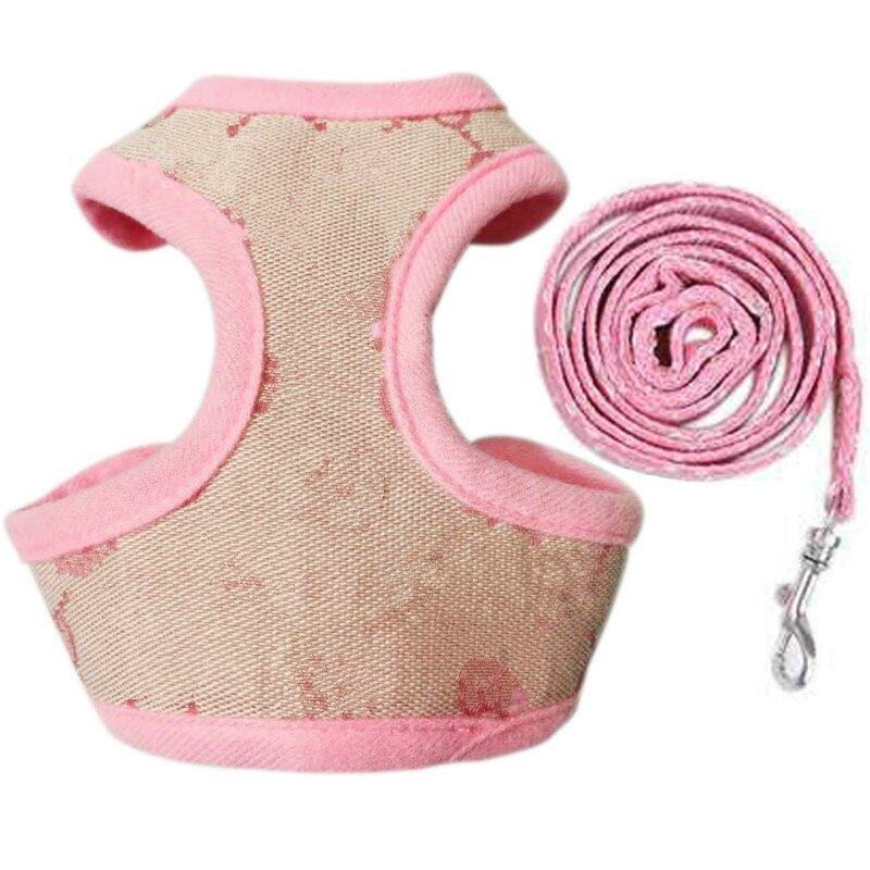 Roze hondenborst, rug, hondenriem, hondenriem, kattenhalsband, riem, huisdier, puppy, tuigje, huisdierenaccessoires: Xs