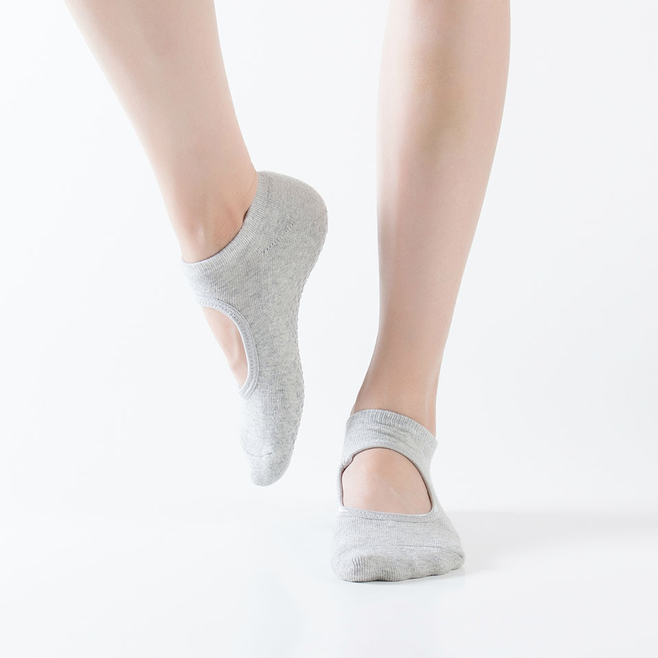 Frottee-halter-yogasocken, damen-pilatessocken, rückenfreie socken, atmungsaktiv, rutschfest, fitness-, ballett-, tanz-, baumwoll-sportsocken, hausschuhe: 02