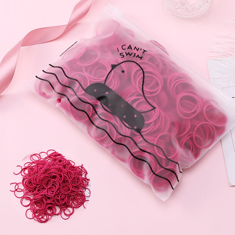 100 sztuk/worek dziewczyny akcesoria do włosów opaski gumowe elastyczne gumki do włosów Gum dla kucyk Holder Scrunchie pałąk akcesoria do włosów: 8