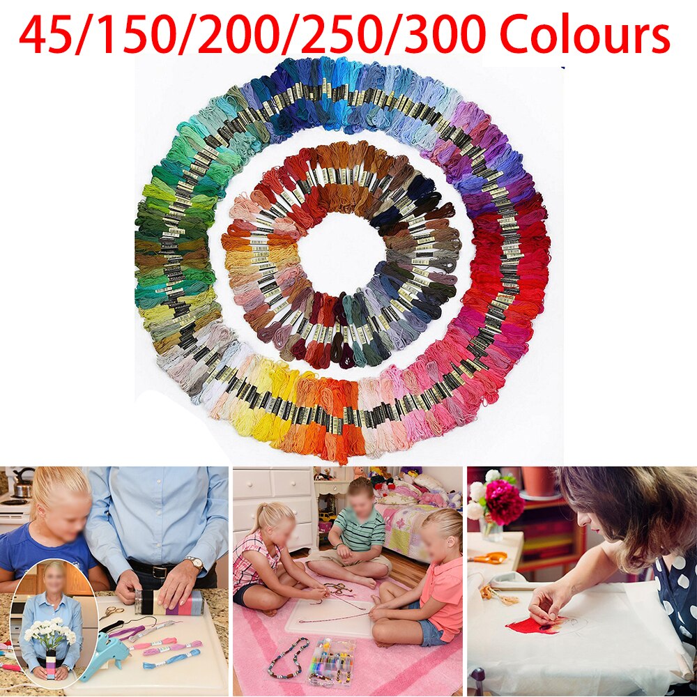 Egyptian Cotton Cross Stitch Embroidery Thread Floss 6 strands Colourful