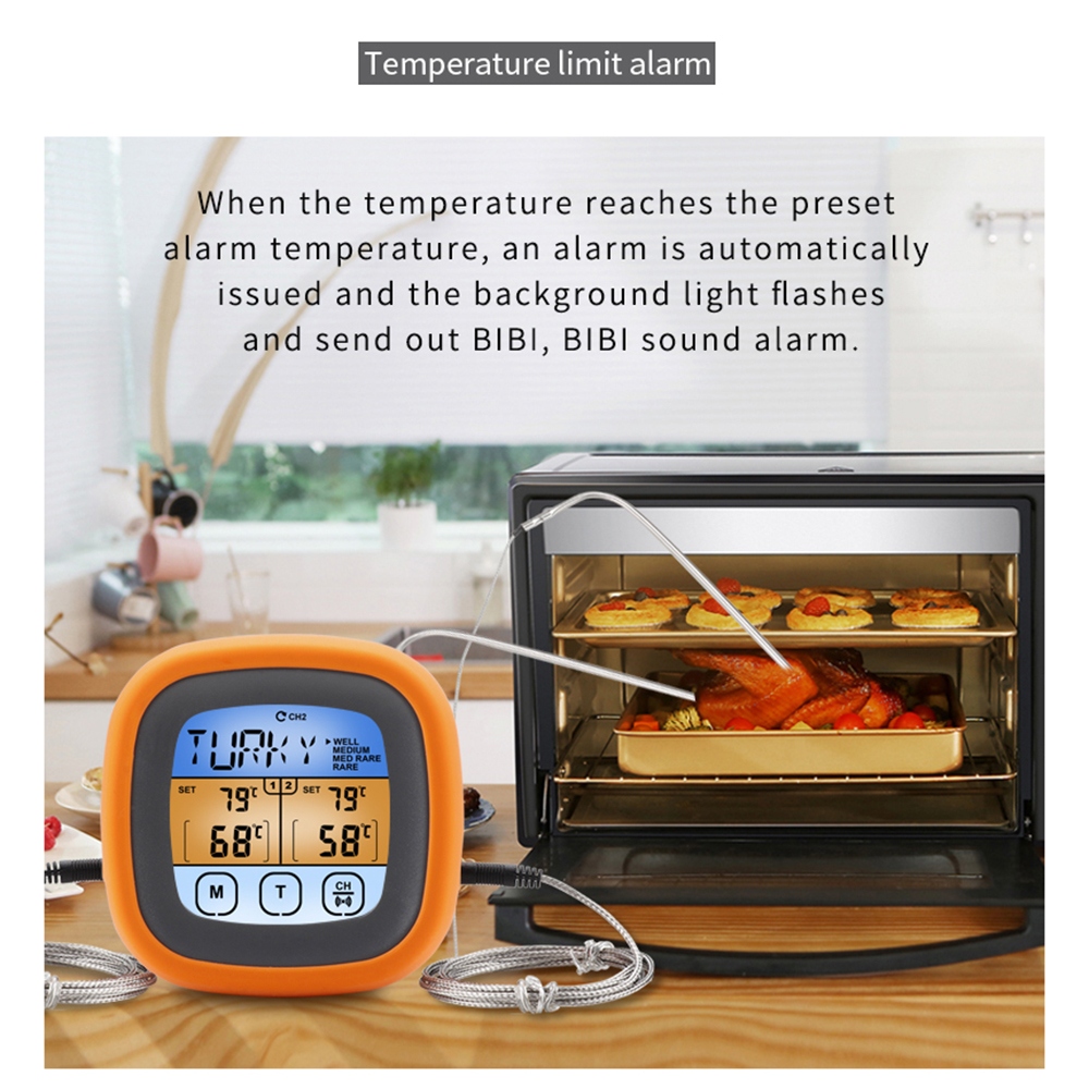 Dual Probes Digital Meat Thermometer Barbecue Cooking Food Oven Thermometer for Grill Barbecue Kitchen Tool