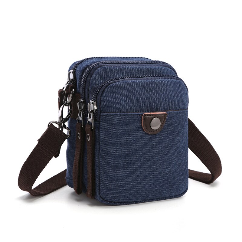 Boshikang Casual mannen Business Dagelijkse Tas Mini Crossbody Tas Canvas Kleine Mannen Enkele Schouder Messenger Bags: dark blue