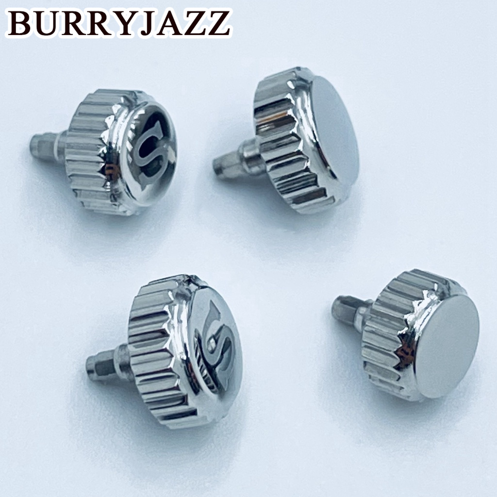 BURRYJAZZ Silber Uhrenkronen Uhrenteile Ersatz S Krone und ohne S Krone Edelstahl für NH34 NH35 NH36 Uhrwerk