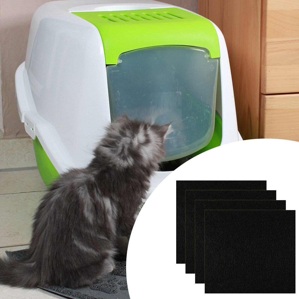 4 pièces filtre à litière pour chat filtres à char... Grandado