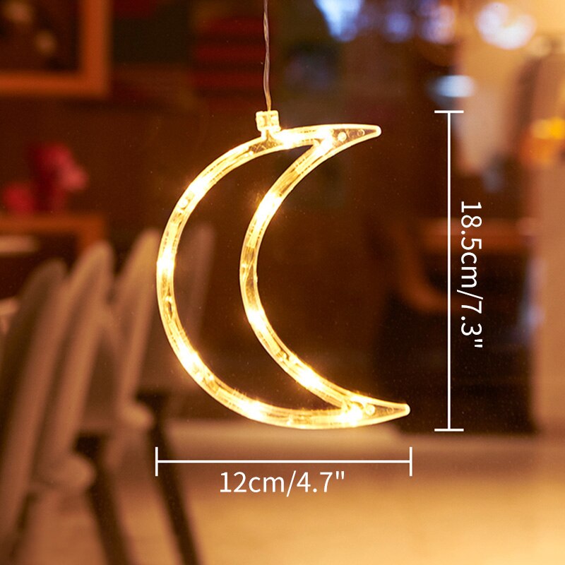 Christmas Snowfake Bell Lights Festoon Led String Lights Star Garland on Window Curtain Tree Decoration Halloween Wedding Light: Moon