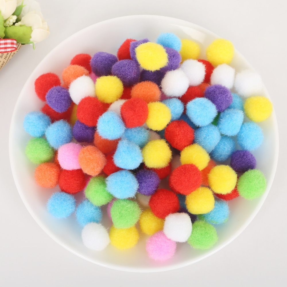 100-500 Teile/los Gemischt Weiche Runde Förmigen Pompom Bälle Flauschigen Pom Pom Für freundlicher DIY Bekleidungs Handwerk 10mm/15mm/20mm/25mm/30mm