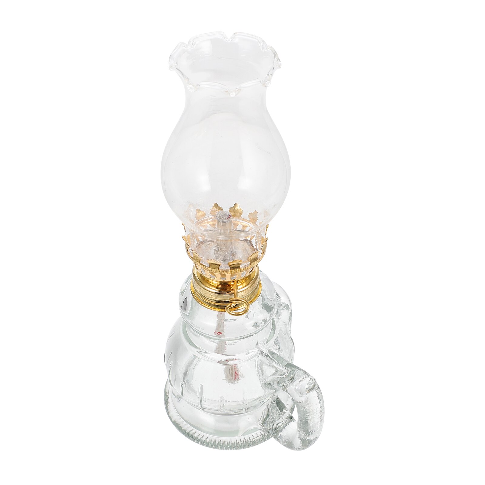 1 Set Household Kerosene Oil Light Retro Oil Lamp Glass Kerosene Lamp with Wicks