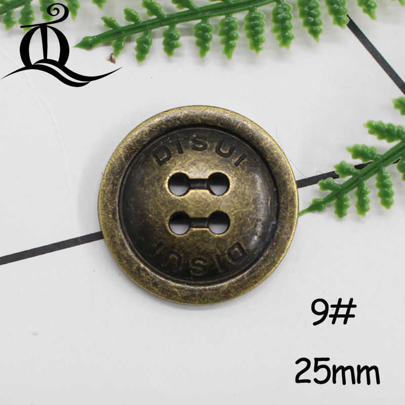 10Pcs 16-25mmgold Zilver Mix Metalen Knoppen Sluiting Fabriek Modellen Hete Modellen Metalen Knoppen 15Mm Naaien Leveringen: No9 25mm