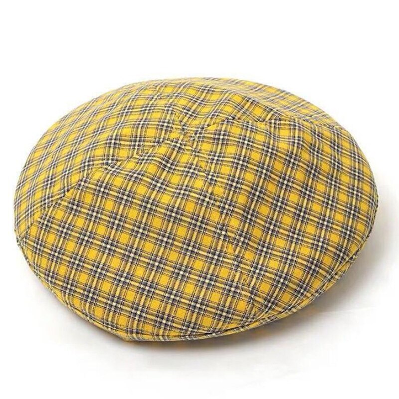 DYLAOPAN kobiety dziewczyna beret artysta ciepła wełna czapka zimowa czapka klasyczny zwykły berety solidny kolor elegancka dama czapki zimowe: żółty