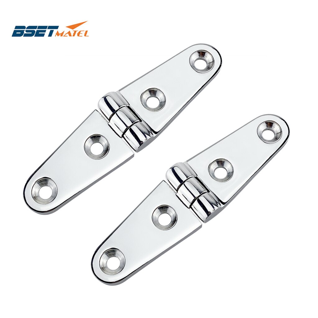 2X SS 316 marine grade 26*102mm cast Boat Caravan RV Deck Hinge Cupboard Cabinet Drawer Door Strap Butt Hinge Furniture Hardware