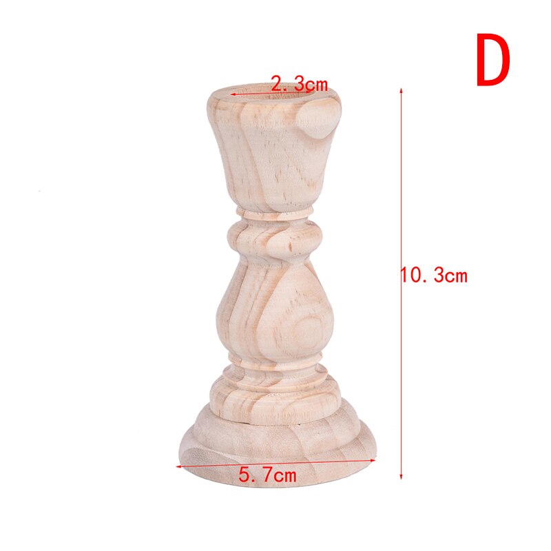 1pc Candle Holders Unfinished Candlesticks Holders Unpainted Wood Classic Craft Candlesticks Holders DIY Home Wedding Decoration: D