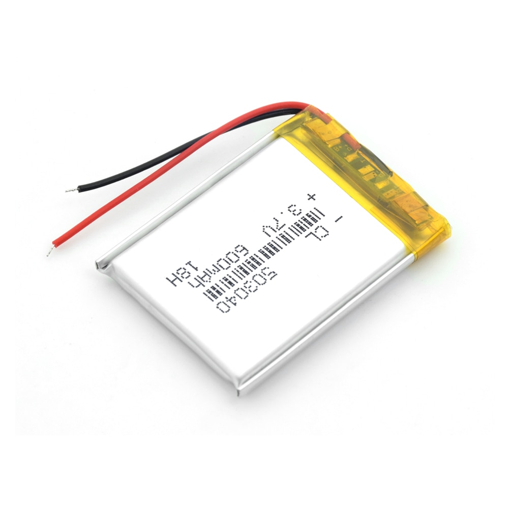 503040 3.7V 600mAh 053040 Lithium Polymer Li-Po li ion Rechargeable Battery For Mp3 MP4 MP5 GPS DVD Toy LED Light Headphone