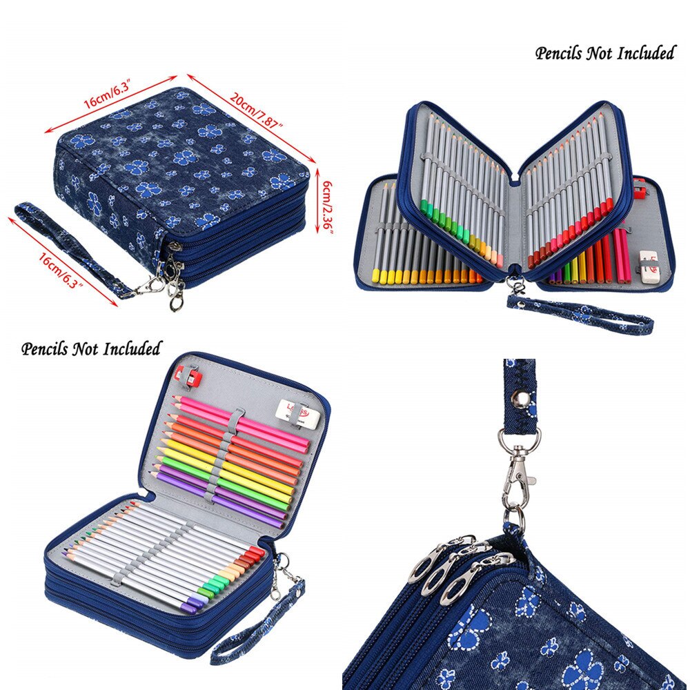 72 Holes Pencil Case School Cute Big Pencilcase for Girl Boy Cartridge Pen Box Large Pencase Storage Bag Kawaii Penal Stationery