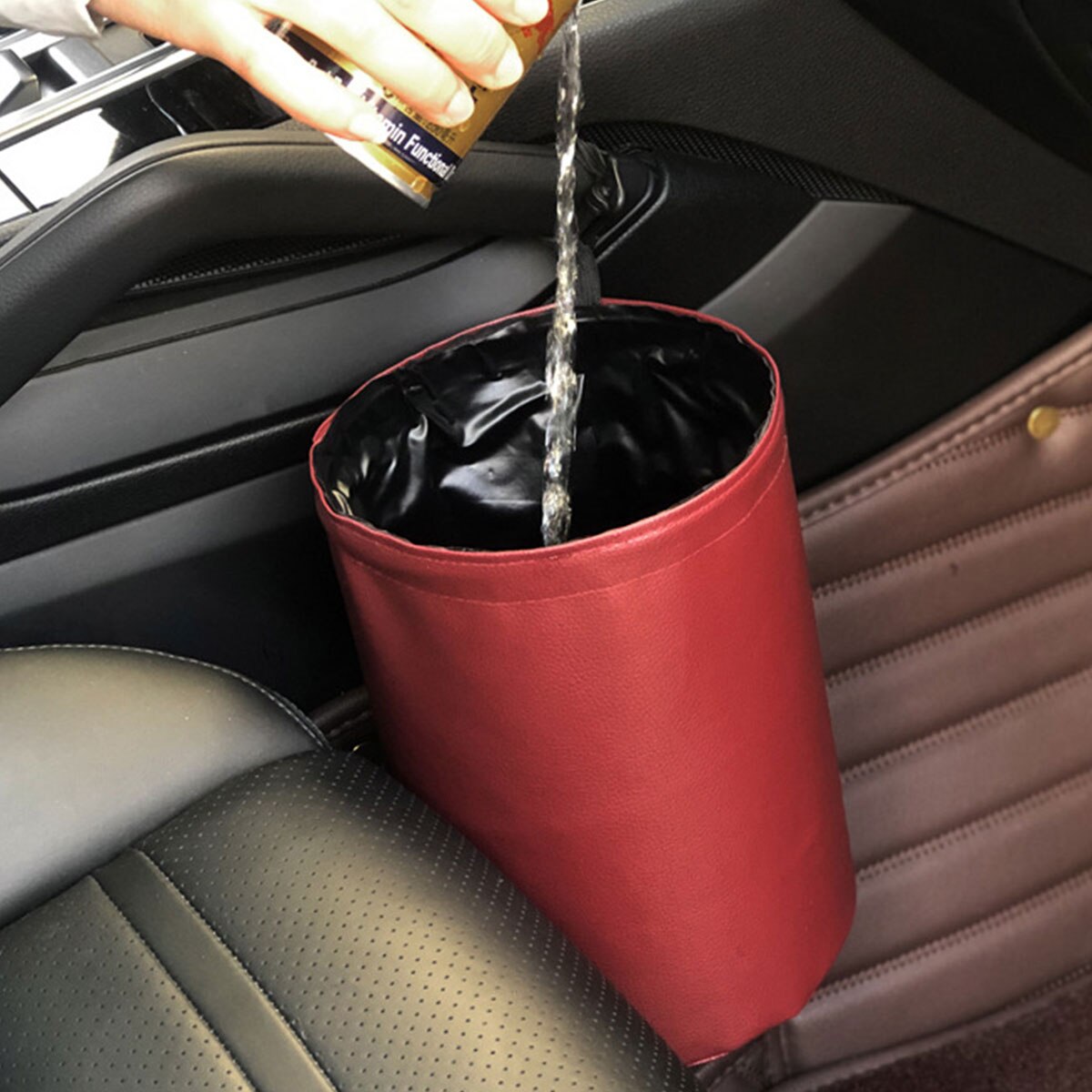 Car Storage Basket Interior Rubbish Container For Waste Organizer Holder Waterproof Garbage Can Trash Bin Folding Storage Bag