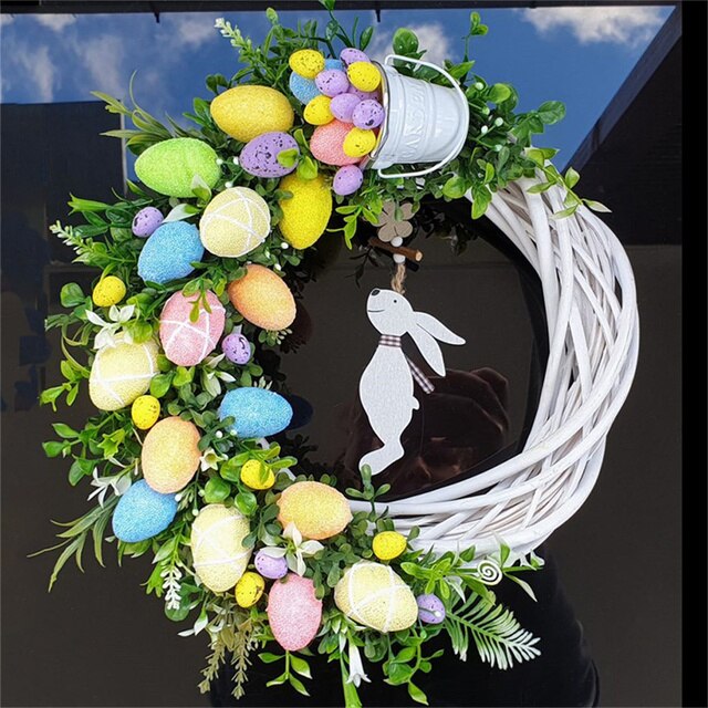 Pasen Kransen Bloem Decoratie Bunny Konijn Guirlande Decoratie Woondecoratie Props Verjaardagsfeestje Bruiloft Thuis Leveringen: Hanging Rabbit