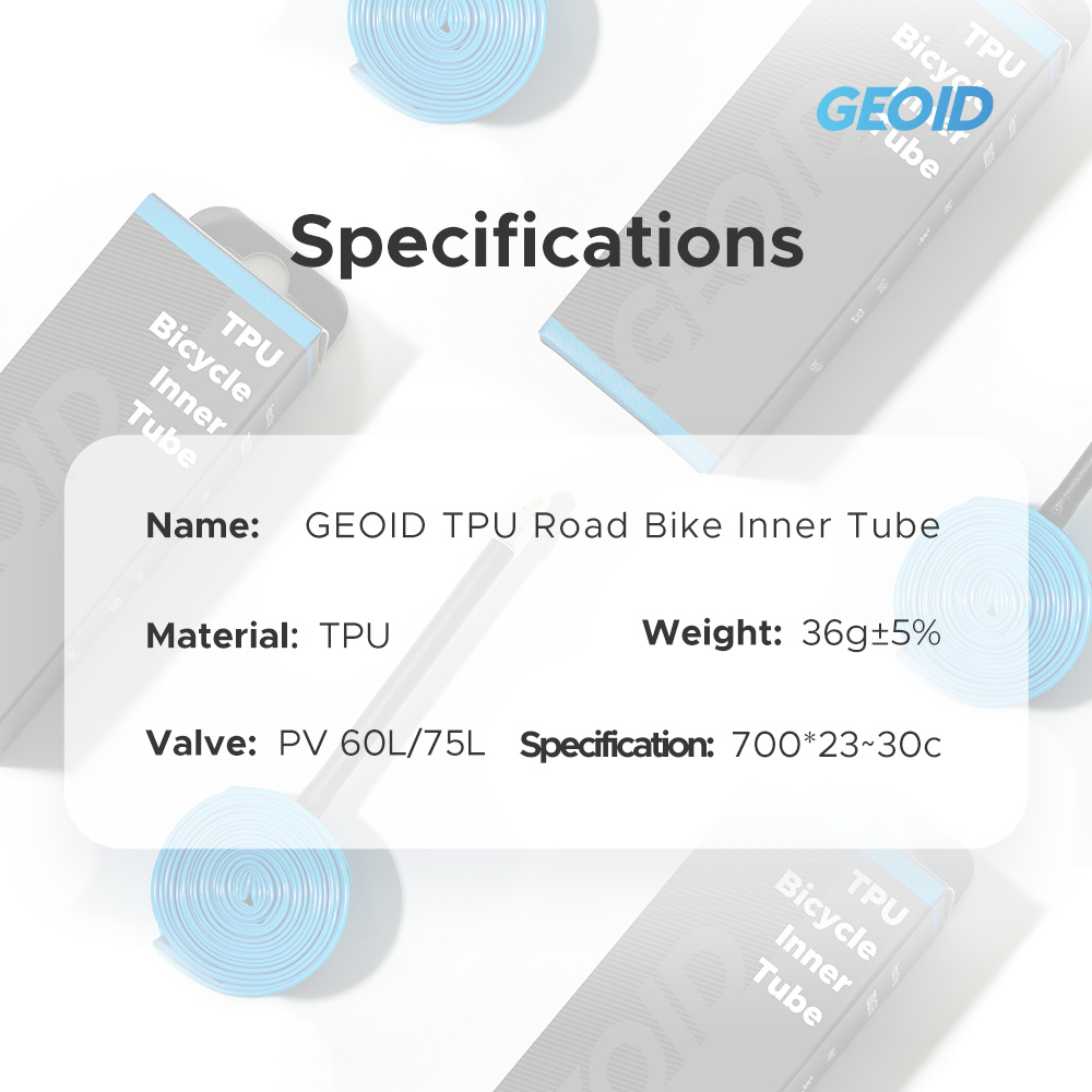 Geoid TPU tubo interior válvula Presta bicicleta de carretera 700C 23-30C súper ligero MTB 29 pulgadas 75mm de longitud válvula reparación neumático de bicicleta