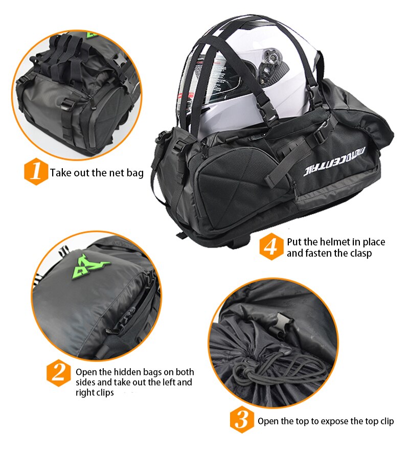 Bolsa trasera para motocicleta, mochila multifuncional duradera para asiento trasero de motocicleta, de alta capacidad, nueva