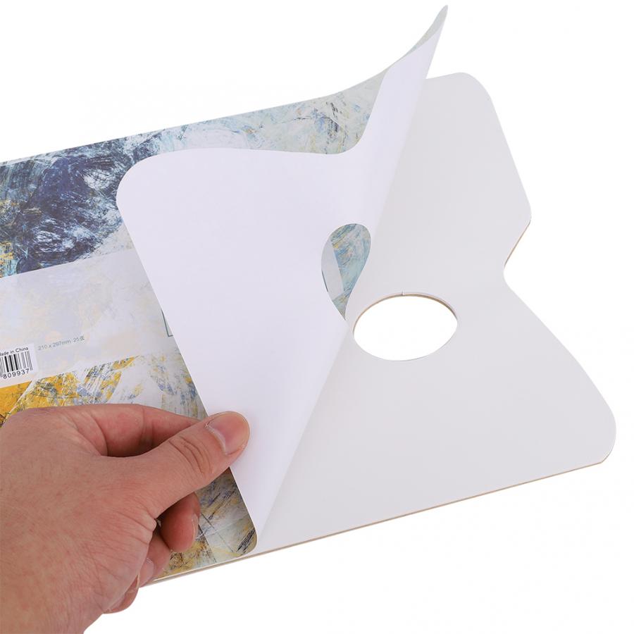 25 Sheets A4 Sized Disposable Palette Gouache Oil Painting Palette Pad White Paper for painting