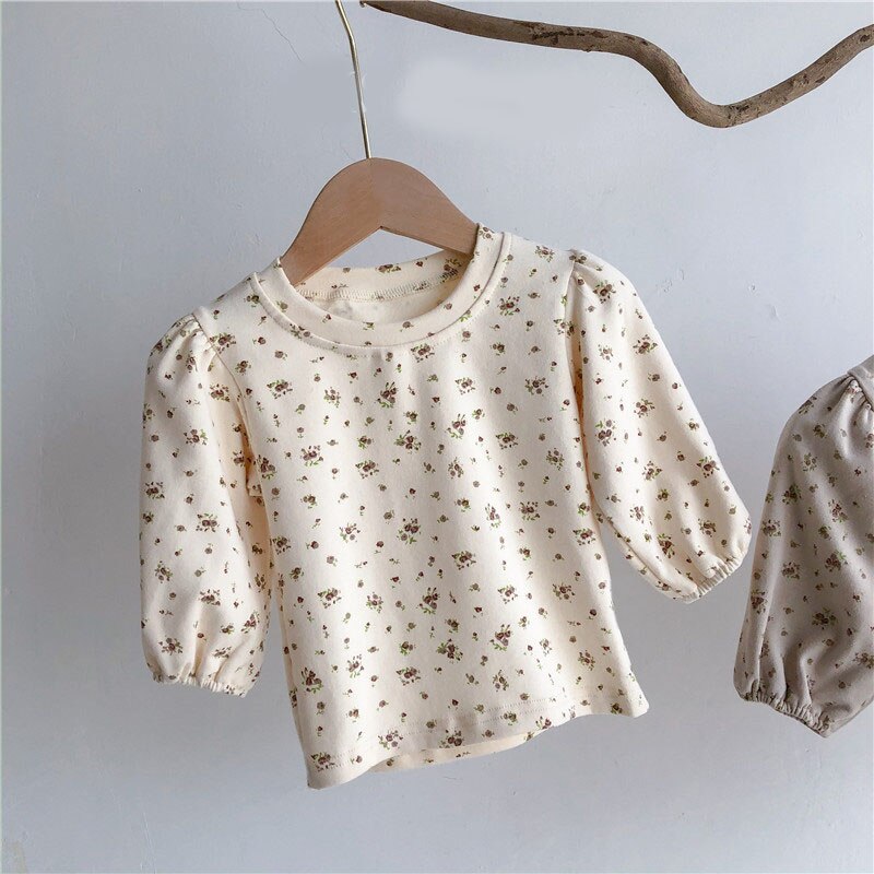 Orso Leader neonate ragazzo t-shirt Casual nuova moda bambino primavera autunno floreale Tees neonato carino morbido vestiti neonati 6M-24M: AH6034beige / 6m