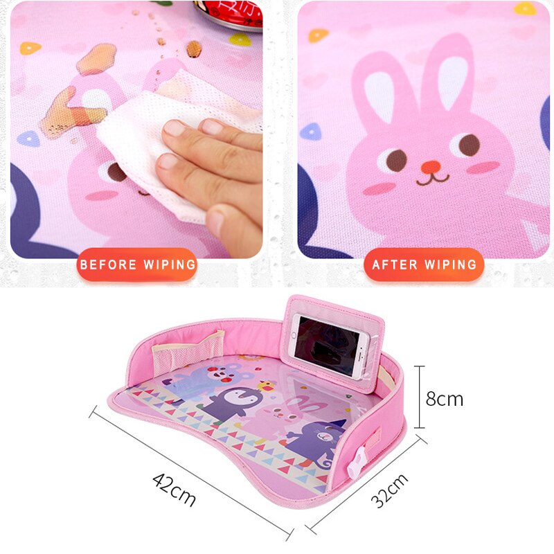Car Seat Dinner Plate Multifunctional Baby Cartoon Table with Fixed Strap JLD