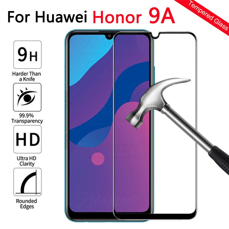 3in1 di protezione della Macchina Fotografica di vetro per Il caso di Huawei Honor 9a 9 un moa-lx9n Temperato protezione dello schermo di vetro della copertura completa hono9 un honor 9a 9h