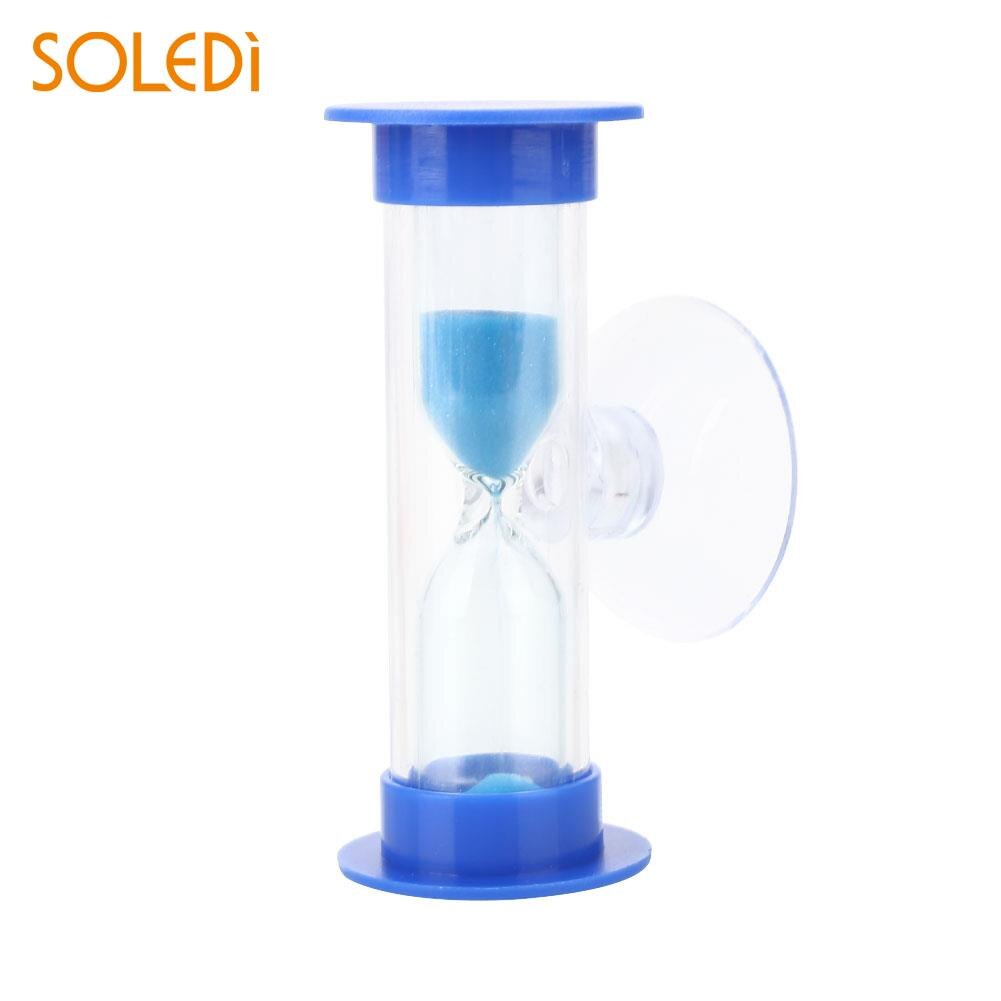 SOLEDI ABS le plus Mini 3 Minutes sablier douche minuterie coloré jouet sablier horloge de sable pratique avec succion Dorpshipping: blue