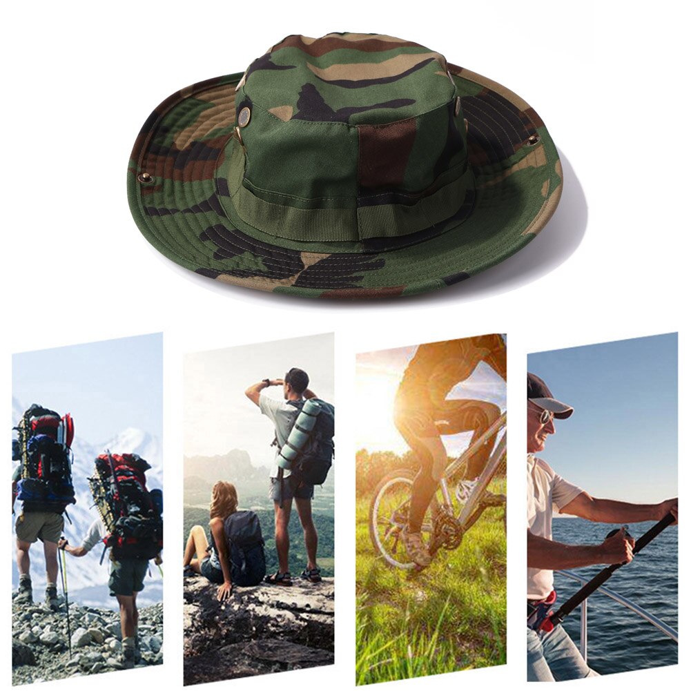 Camuflaje sombrero mexicano protector solar para deportes al aire libre de pesca Camping senderismo