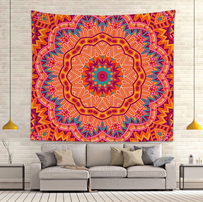 Simsant blomster tiger gobelin englevinger mandala kunst væghængende gobeliner til stue soveværelse hjem dorm indretning