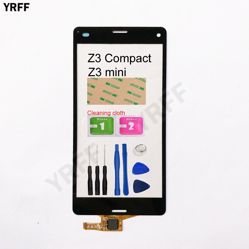 Panel táctil exterior con Sensor de cristal para Sony Xperia Z3 Compact Z3 mini Z3 Plus Z4 Digitalizador de pantalla táctil, D6603 D5803 E6533