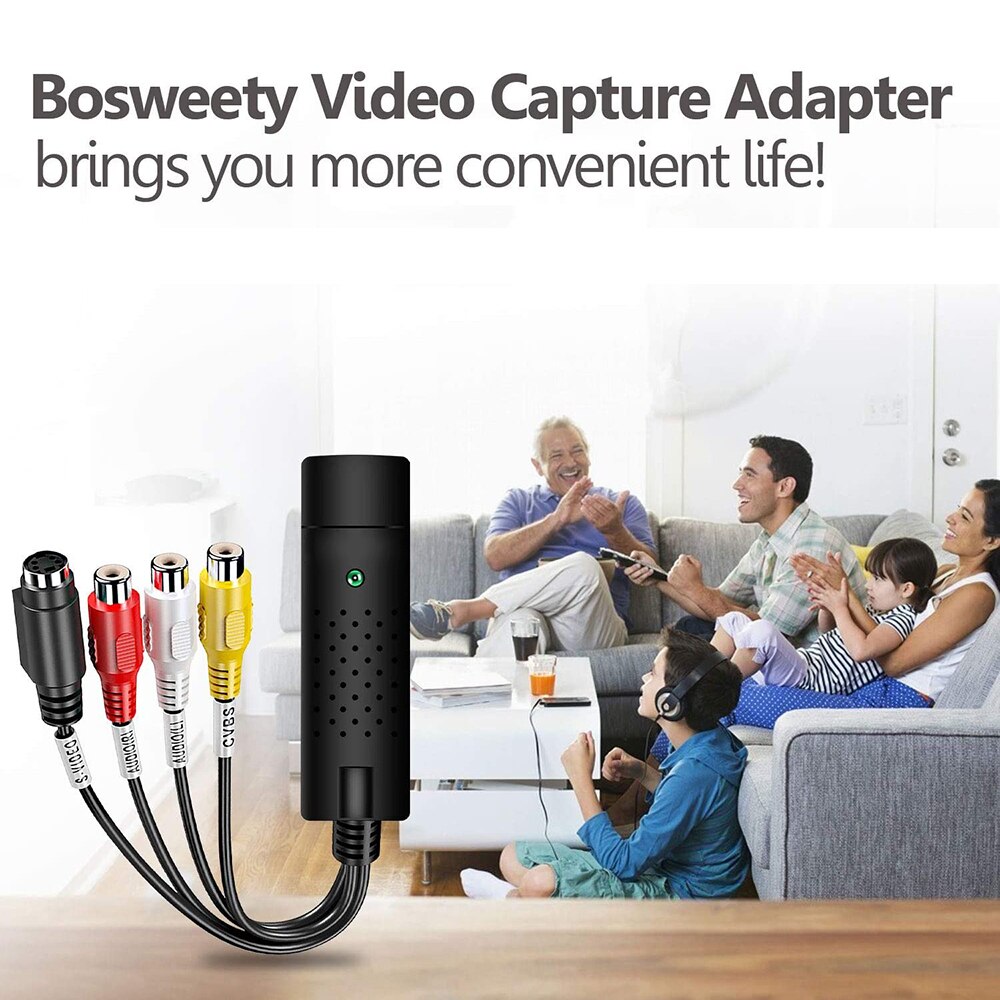 Video Capture Card Converter Video Adapter USB 2.0 Video Capture Card With Video And Audio Capture Function Support Windows