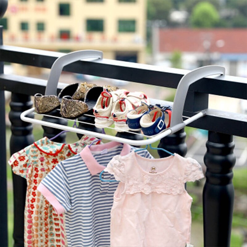 Rvs Balkon Droogrek Opknoping Multifunctionele Vouwen Balkon Droogrek Vensterbank Handdoek Schoenenrek Droogrek