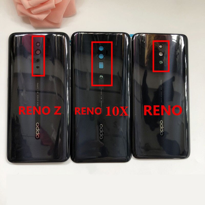 100%  originalt glas batteridæksel til oppo reno / reno 10x zoom / reno z baghus bagcover glas batteri dør sag