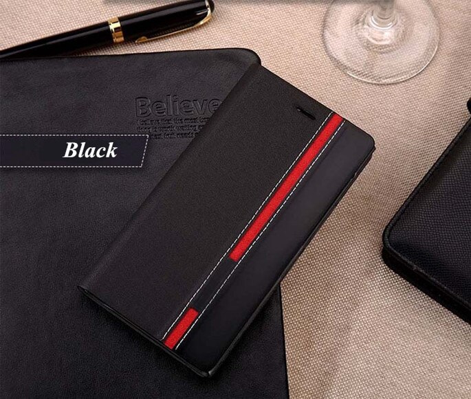 Luxury Business Wallet Bag Stand Mixed Colors Flip PU Leather Case For HTC 10 HTC One M7 M9 M10 A9 Cover with Card Slot Fundas: For HTC One M9 / Black