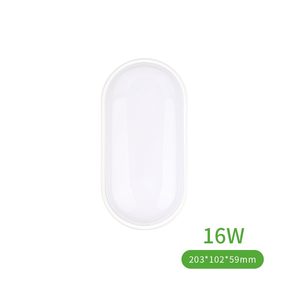 Round / Oval LED Moisture Proof Ceiling Lamp IP65 Waterproof Bathroom Outdoor Garden Yard Lamp, 16W 20W Modern Wall Lamp Light: Oval 16W