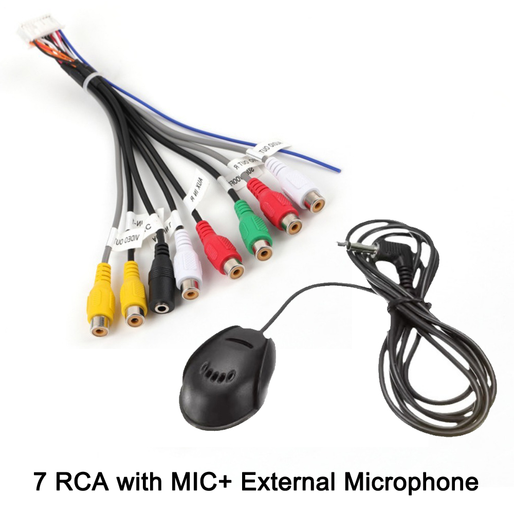 20 P enchufe Radio estéreo para coche salida RCA arnés de cables auxiliar adaptador de conector de cableado cable subwoofer ranura para tarjeta SIM 4G cable de radio para coche: Marrón