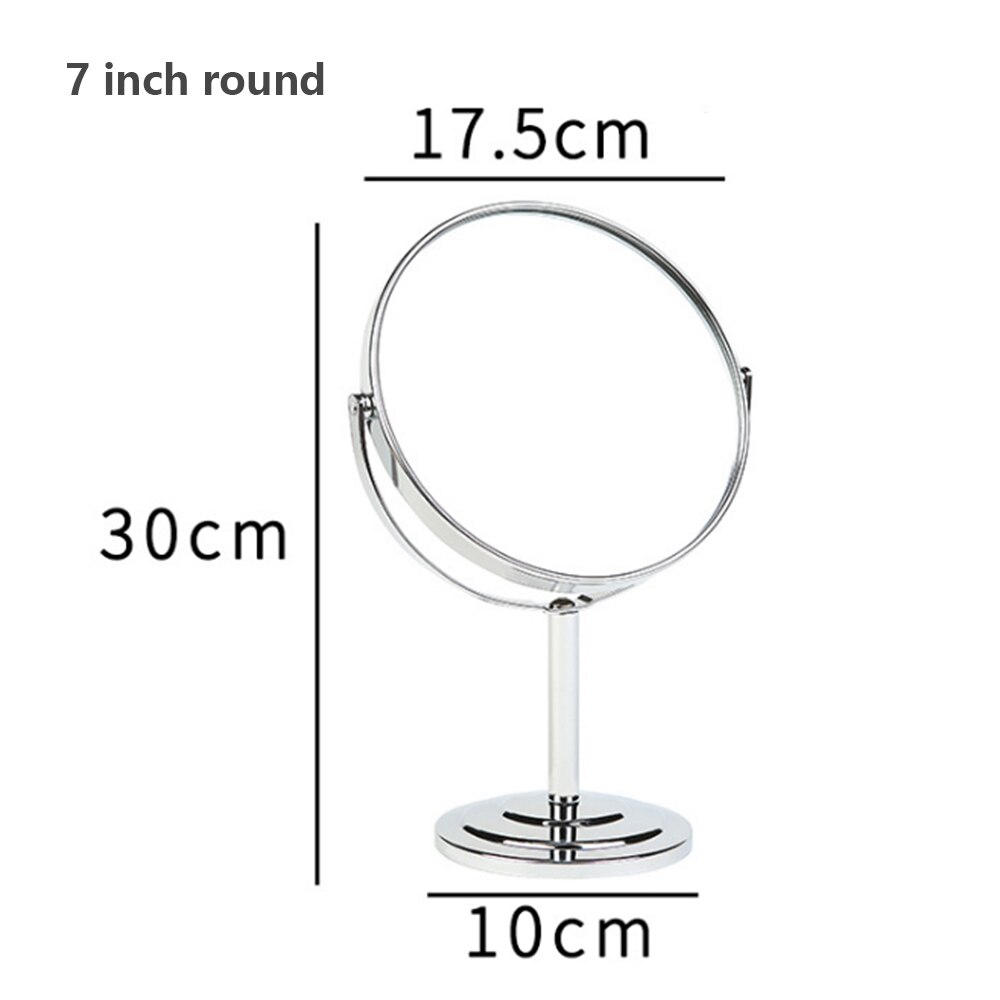 Round Shape Simple Rotatable Beauty Makeup Mirror Double-Sided Normal Magnifying Stand Cosmetic Mirror: 7