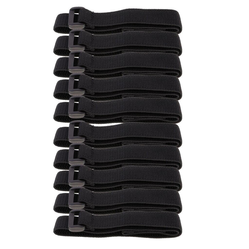 10 Pieces Black Reusable Self Adhesive Fastening Cable Ties 40cm