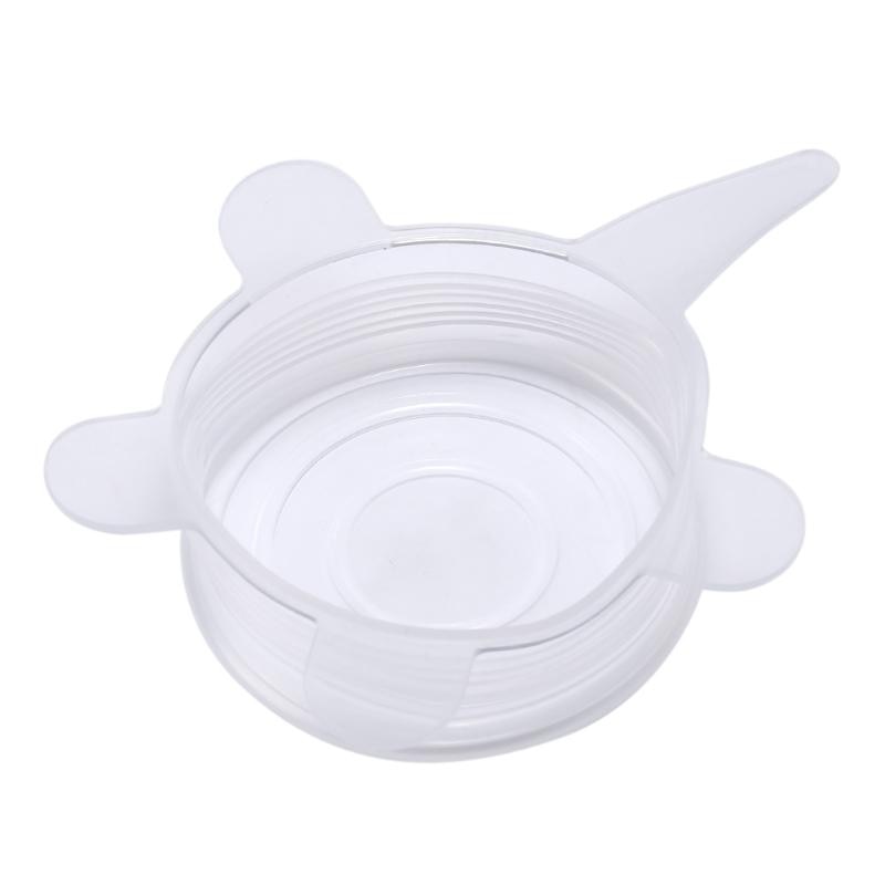 Silicone Suction Lid-bowl pan cooking pot lid-silicon stretch lids tampa de Stretch Silicone Cover Spill Lid Stopper Cover: White