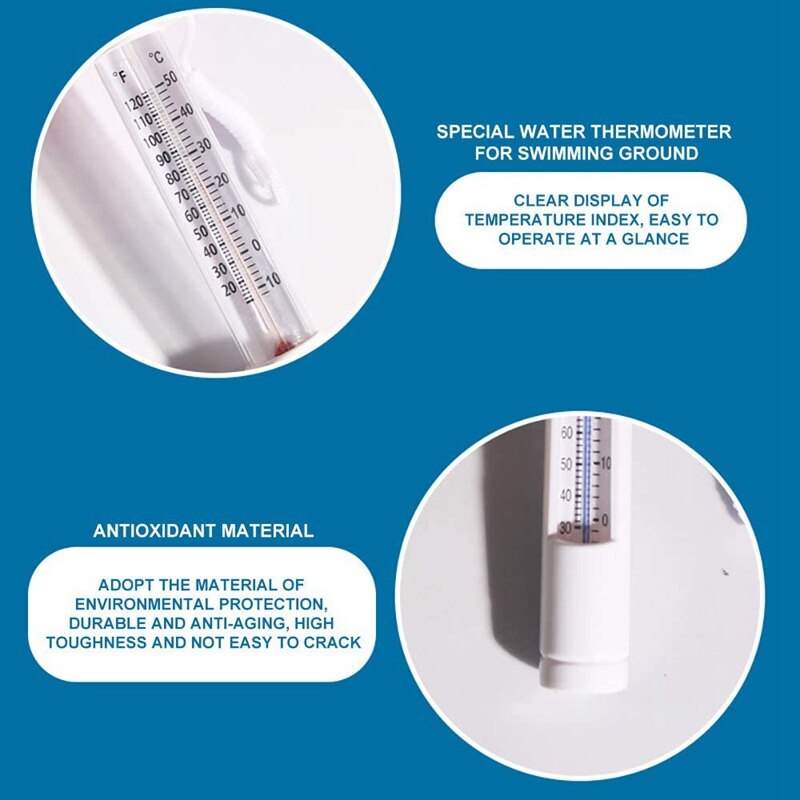 Pool termometer stort flydende vand temperatur termometre med snor, pool termometer til svømmebassiner