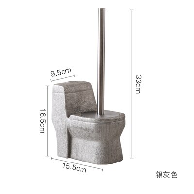 Toiletform keramisk toiletbørste og holder sæt rengøringsværktøj keramik tilbehør til badeværelsesindretning rustfrit stålhåndtag: D