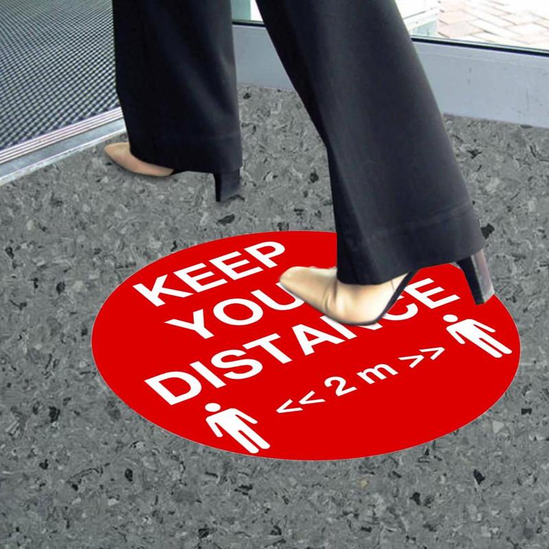 Public Area Social 2M Distancing Floor Sticker Indoor Ground For Crowd Control Sticker Sticker Decal Floor Safety Sign H2A4